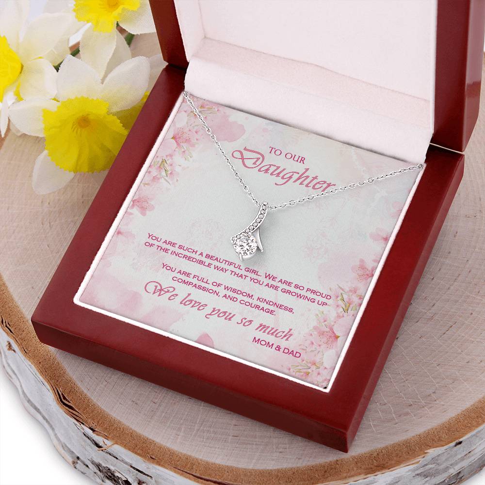 Alluring Beauty Necklace To Your Daughter – From Mom & Dad With Love – Jewelry Gift B2d2t2 Alluring Beauty Necklace