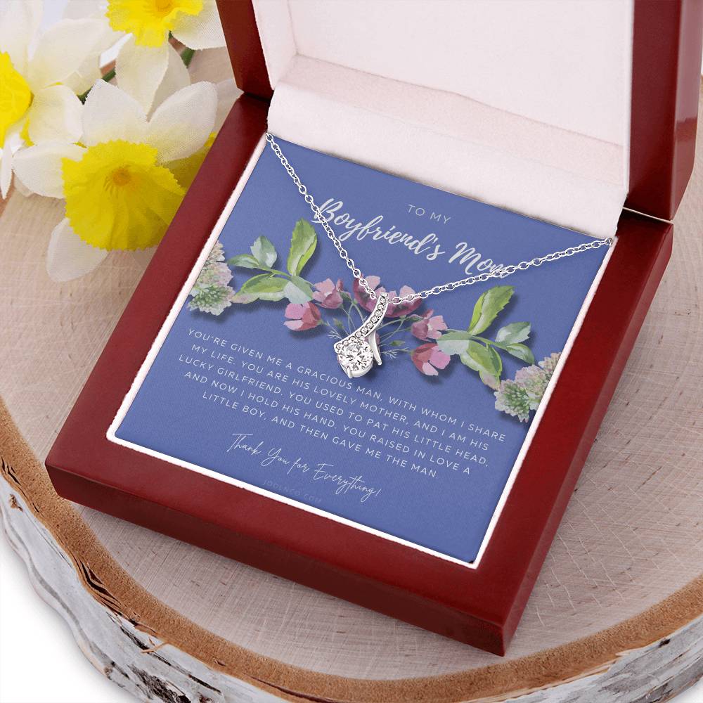 To My Boyfriend’S Mom Necklace  Boyfriend’S Mom Gift  Mother’S Day Gift  Gift From Girlfriend  Mother’S Day Gift  Birthday Gift Alluring Beauty Necklace
