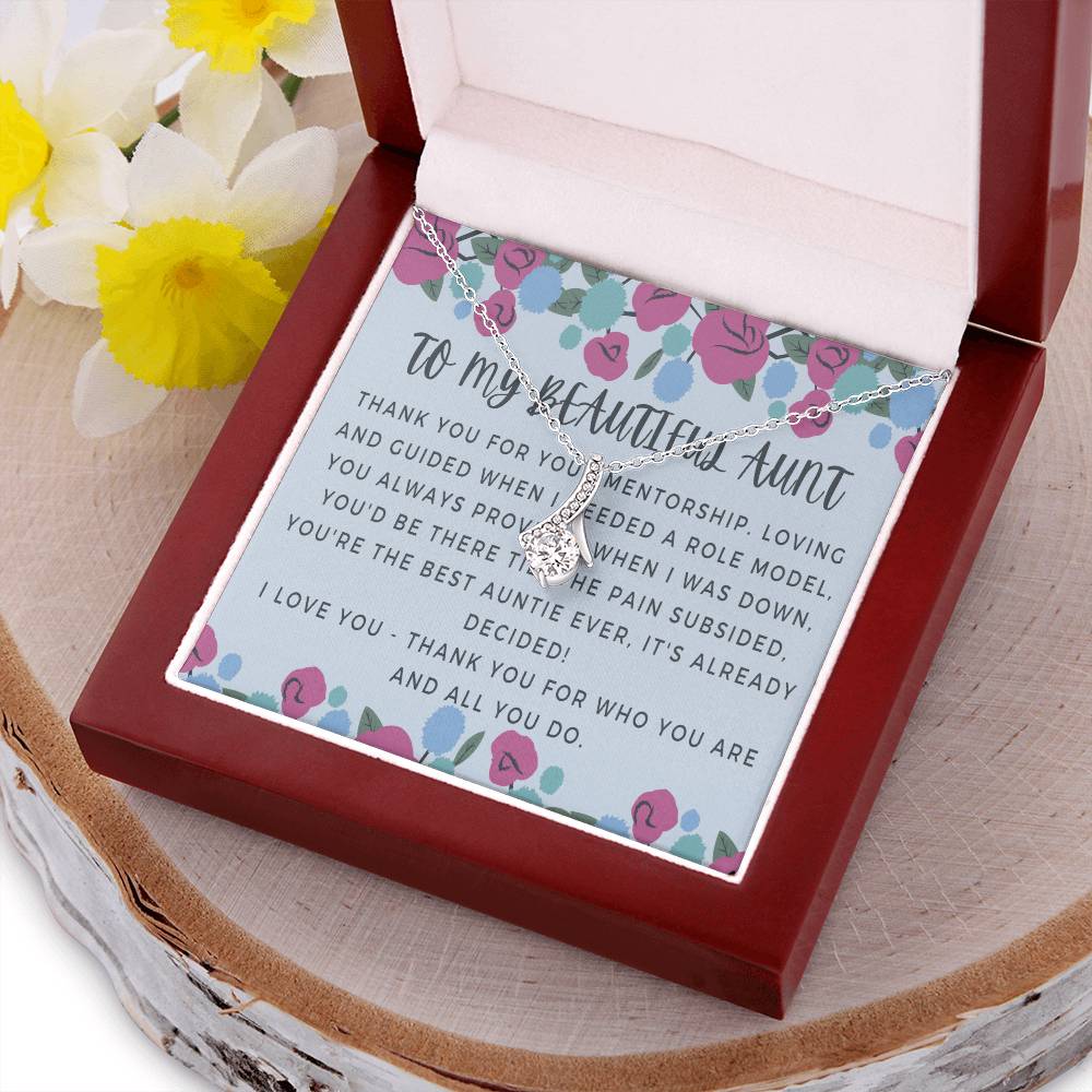 Aunt Necklace Auntie Aunt Gift Aunt Charm Aunt Jewelry New Aunt Best Auntie Ever My Aunt Loves Me Alluring Beauty Necklace