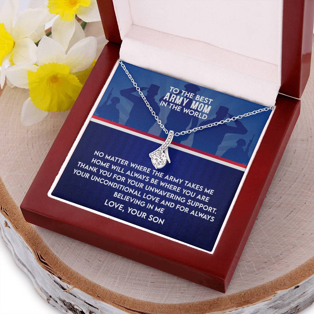 Best Army Mom Necklace - Army Mom Mother's Day Gift Alluring Beauty Necklace
