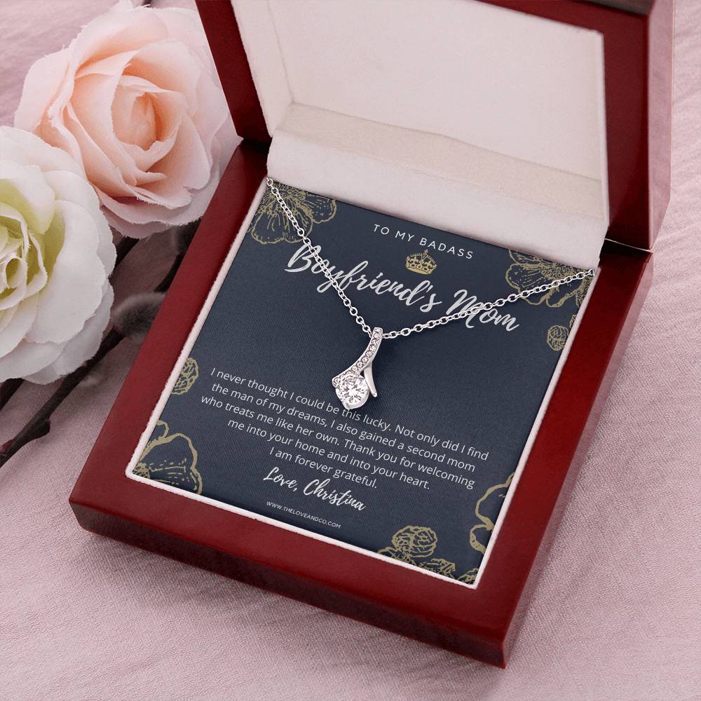 To My Badass Boyfriend's Mom Necklace Alluring Beauty Necklace
