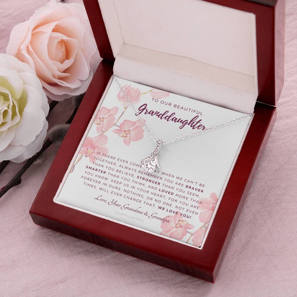 Alluring Beauty Necklace Gift For Granddaughter From Grandma & Grandpa To Our Granddaughter Live Your Dreams Birthday Graduation Christmas Alluring Beauty Necklace