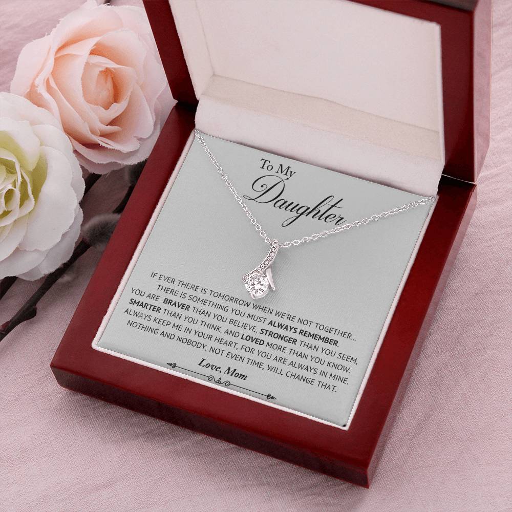 To My Brave Strong Smart And Loved Daughter Alluring Beauty Necklace