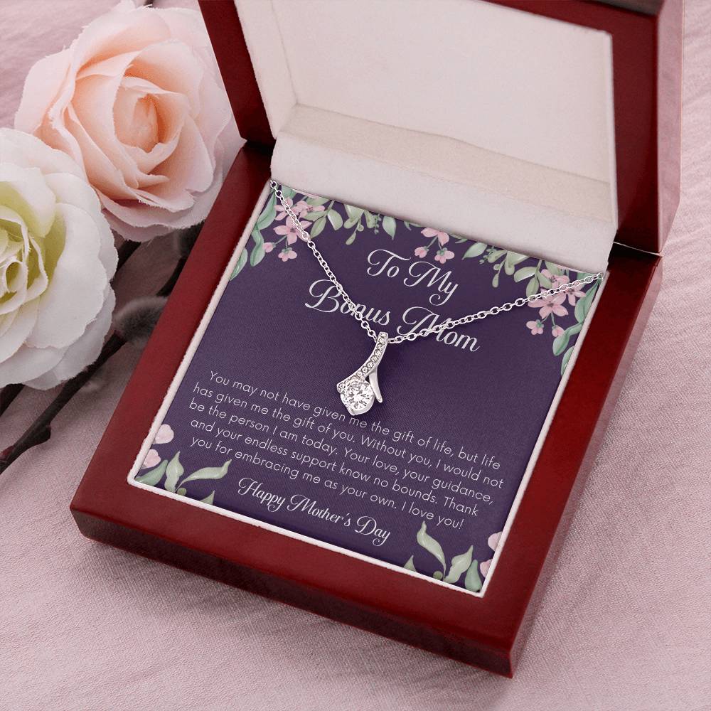 Bonus Mom Necklace Mothers Day Gift Daughterson To Mom Gift Unique Bonus Mom Gift Step Mom Gift Stepmom Gift On Mothers Day Alluring Beauty Necklace