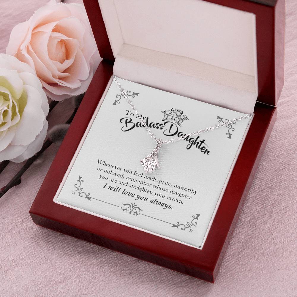 To My Badass Daughter Luxe Crown Necklace Gift Set Alluring Beauty Necklace