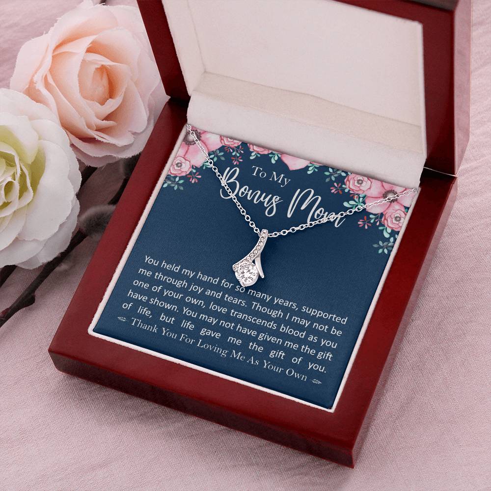 To My Bonus Mom - Love Transcends Blood Alluring Beauty Necklace