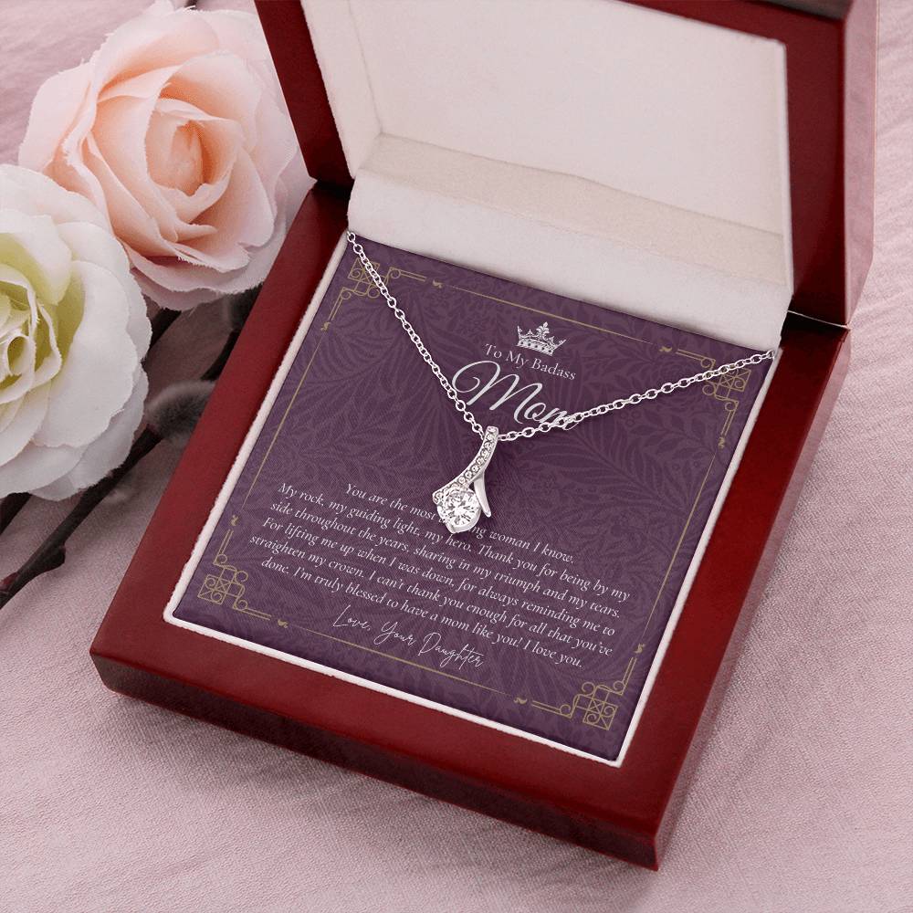 To My Badass Mom Necklace  Badass Mom Gift  Mother’S Day Gift  Birthday Gift  Gift From Daughter On Wedding Day 11 Alluring Beauty Necklace