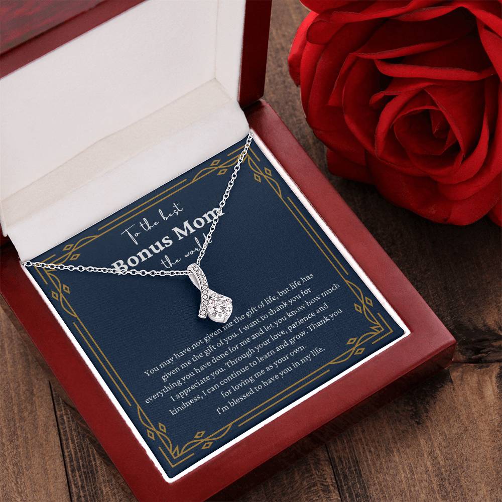 Best Bonus Mom In The World Alluring Necklace Alluring Beauty Necklace
