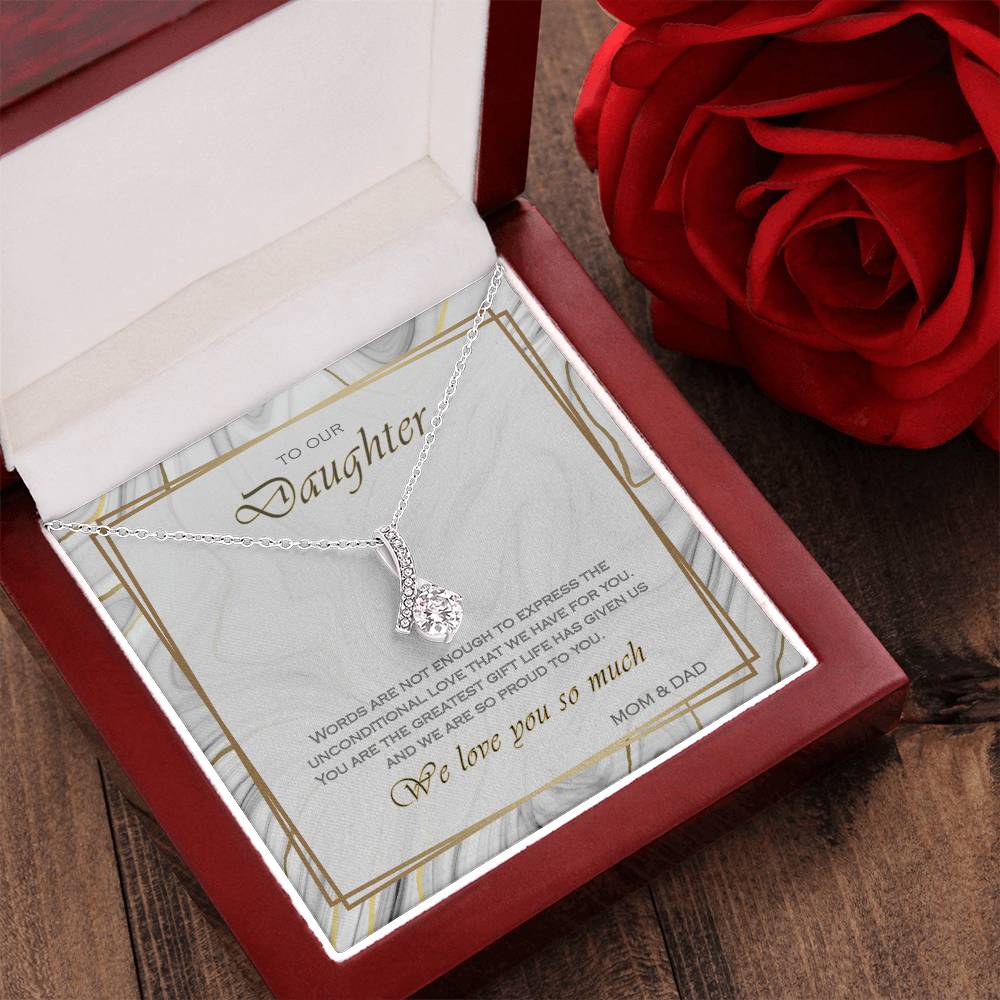 Alluring Beauty Necklace To Your Daughter – From Mom & Dad With Love – Jewelry Gift B2d7t4 Alluring Beauty Necklace