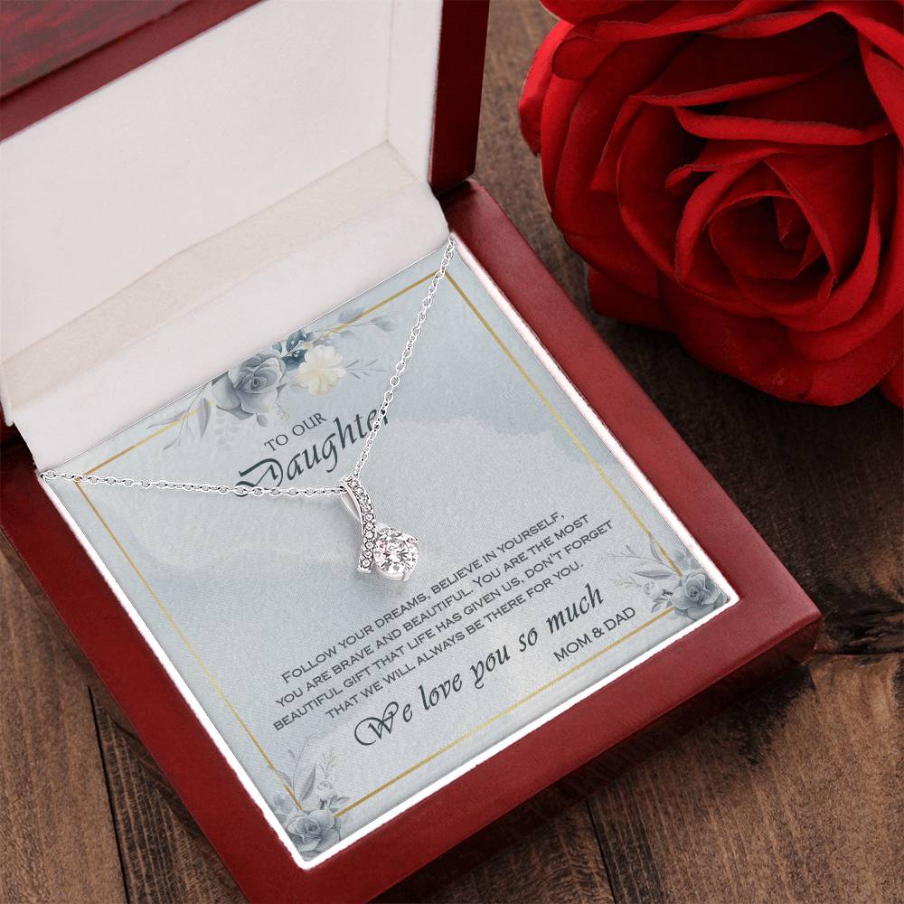 Alluring Beauty Necklace To Your Daughter – From Mom & Dad With Love – Jewelry Gift B2d3t3 Alluring Beauty Necklace