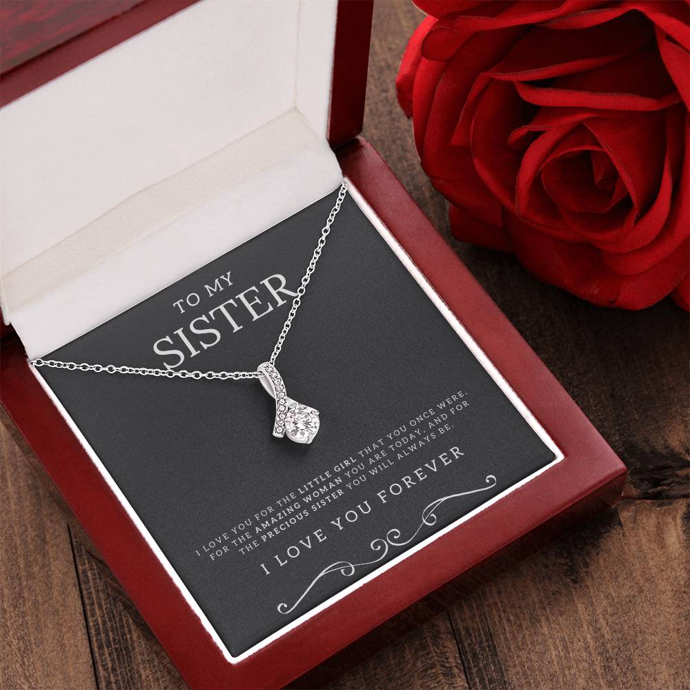 Selling Fast To My Sister White Gold Finish Necklace Alluring Beauty Necklace