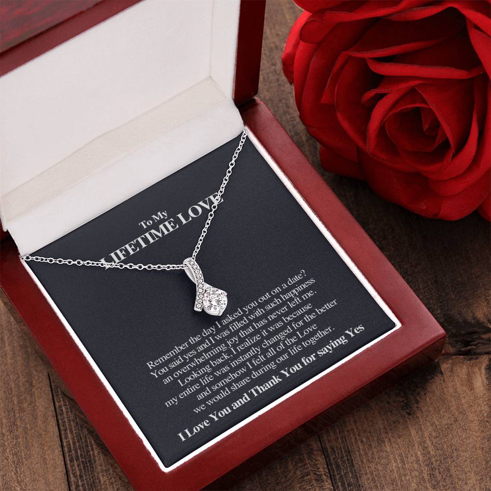 Thank You Lifetime Love Pendant Alluring Beauty Necklace