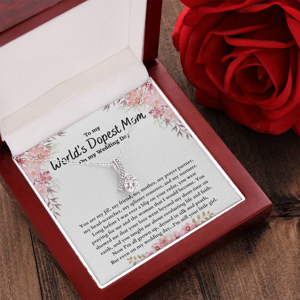 To Mom On Wedding Day - Ribbon Alluring Beauty Necklace