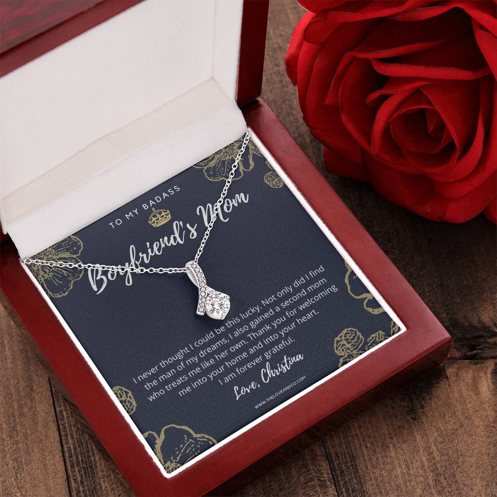 To My Badass Boyfriend's Mom Necklace Alluring Beauty Necklace