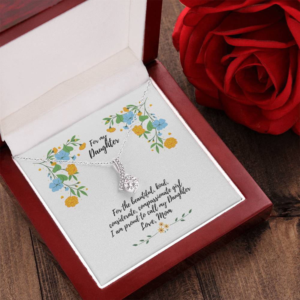Proud To Call My You Daughter Sparkly Pendant Necklace Alluring Beauty Necklace