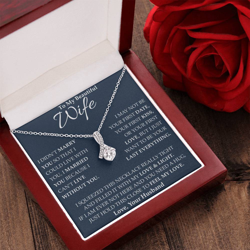 To My Beautiful Wife - I Squeezed This Necklace Alluring Beauty Necklace