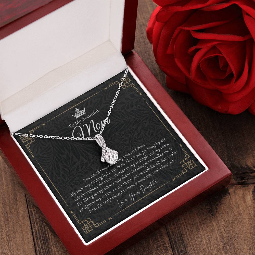 To My Beautiful Mom Necklace  Badass Mom Gift  Mother’S Day Gift  Birthday Gift  Gift From Daughter On Wedding Day 5 Alluring Beauty Necklace