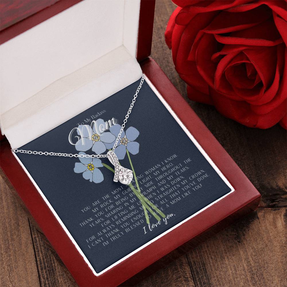 To My Badass Mom Necklace  Badass Mom Gift  Mother’S Day Gift  Birthday Gift  Gift From Daughter  Gift From Son  Birthday Gift For Mom Alluring Beauty Necklace
