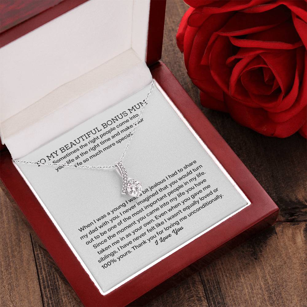 To My Beautiful Bonus Mum Mothers Day Necklace Mothers Day Gift For Bonus Mum Other Mum Gifts Second Mum Necklace Alluring Beauty Necklace