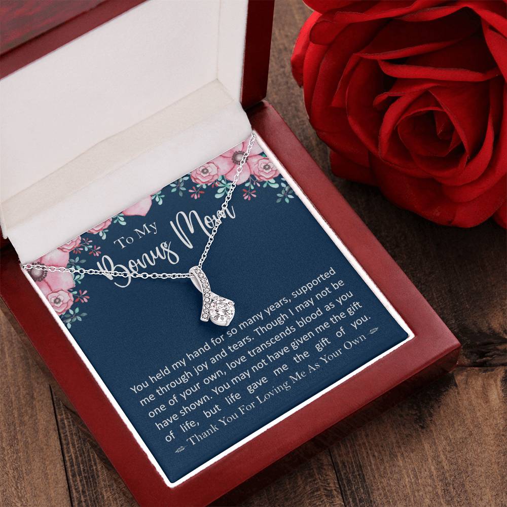 To My Bonus Mom - Love Transcends Blood Alluring Beauty Necklace