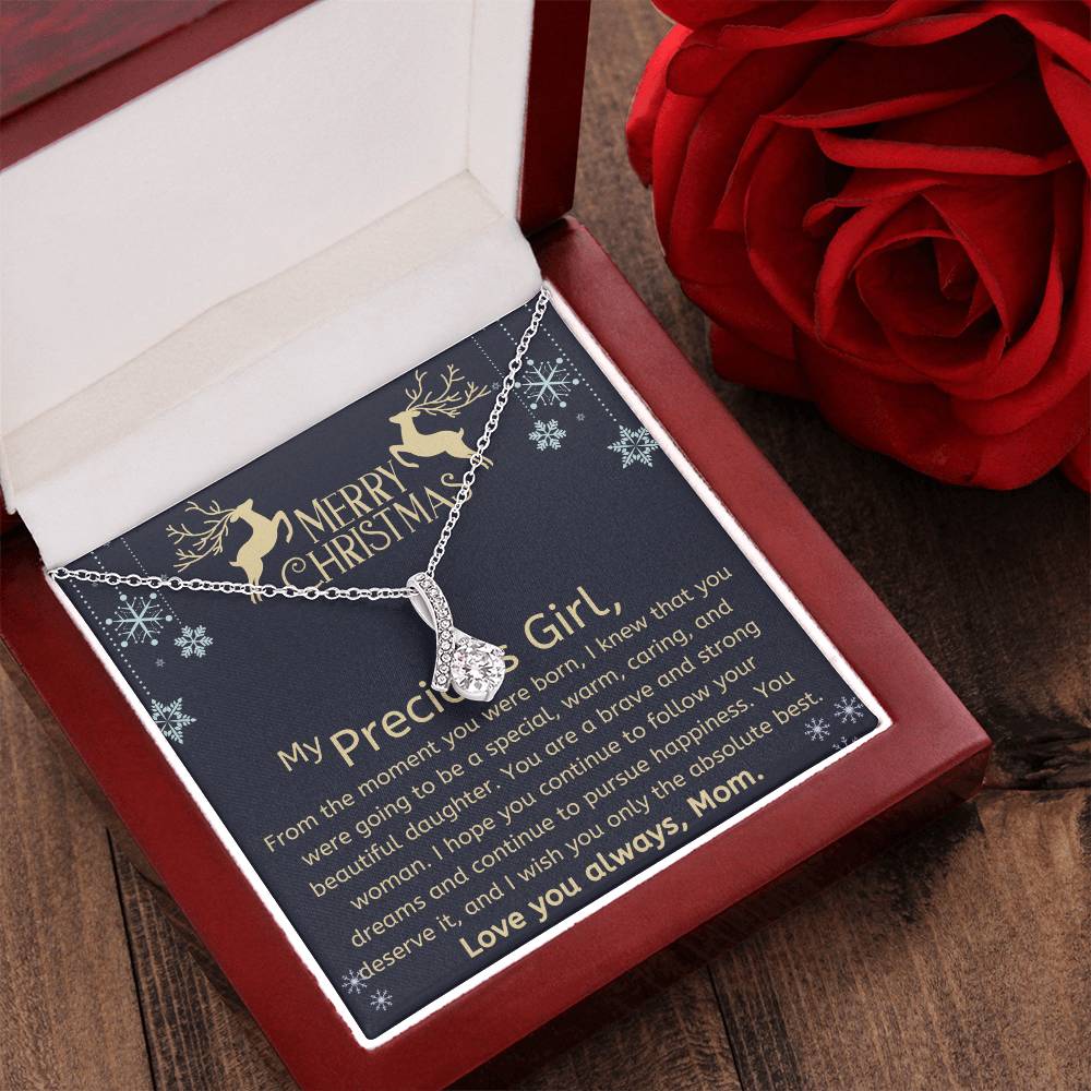Christmas Gift To Daughter - I Knew That You Were Going To Be A Special Warm Caring And Beautiful Daughter. Alluring Beauty Necklace