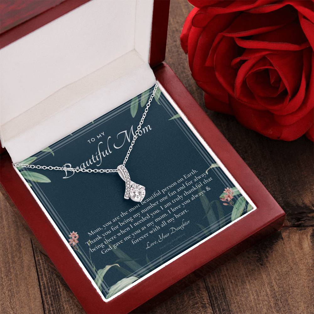 To My Beautiful Mom Necklace To Mom Gift Mom Gift Mom Necklace Jewelry From Daughter Gift Mom Birthday Christmas Mothers Day Alluring Beauty Necklace