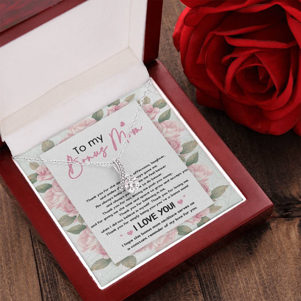 To My Bonus Mom Thank You For The Daily Hugs D226 Alluring Beauty Necklace