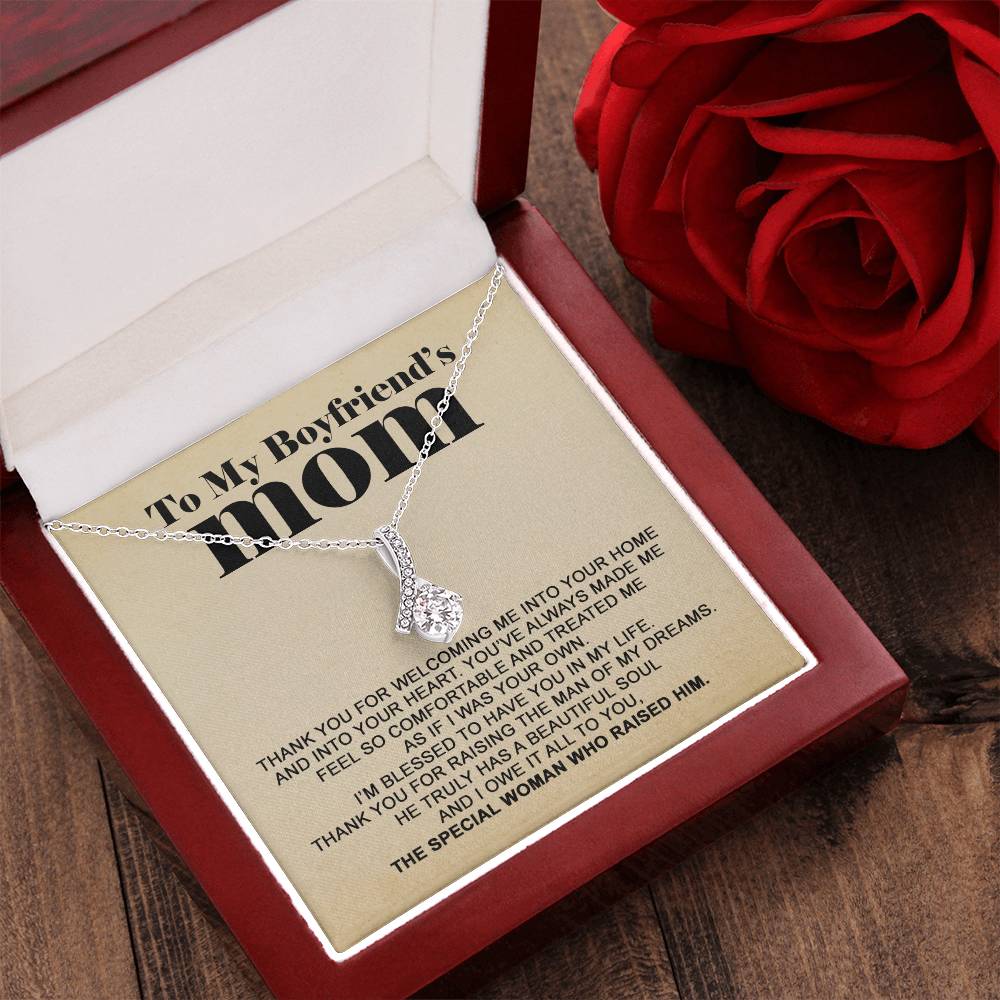 To My Boyfriend's Mom - I Owe It All To You - Necklace Y Alluring Beauty Necklace