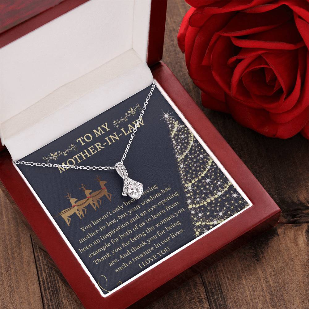 Christmas Gift To Mother-In-Law - Thank You For Being The Woman You Are. And Thank You For Being Such A Treasure In Our Lives. Alluring Beauty Necklace