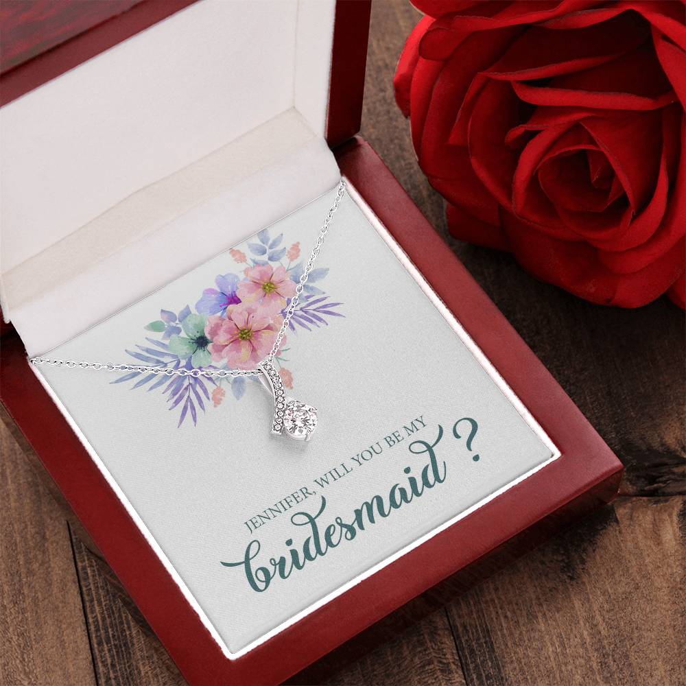 Customize Bridesmaid Proposal Gift Necklace Will You Be My Bridesmaid Wedding Gift Alluring Beauty Necklace