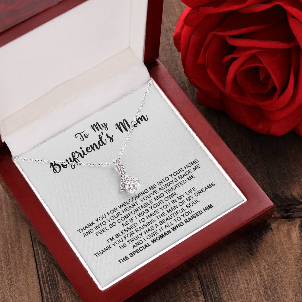 To My Boyfriend's Mom - I Owe It All To You - Necklace W Alluring Beauty Necklace
