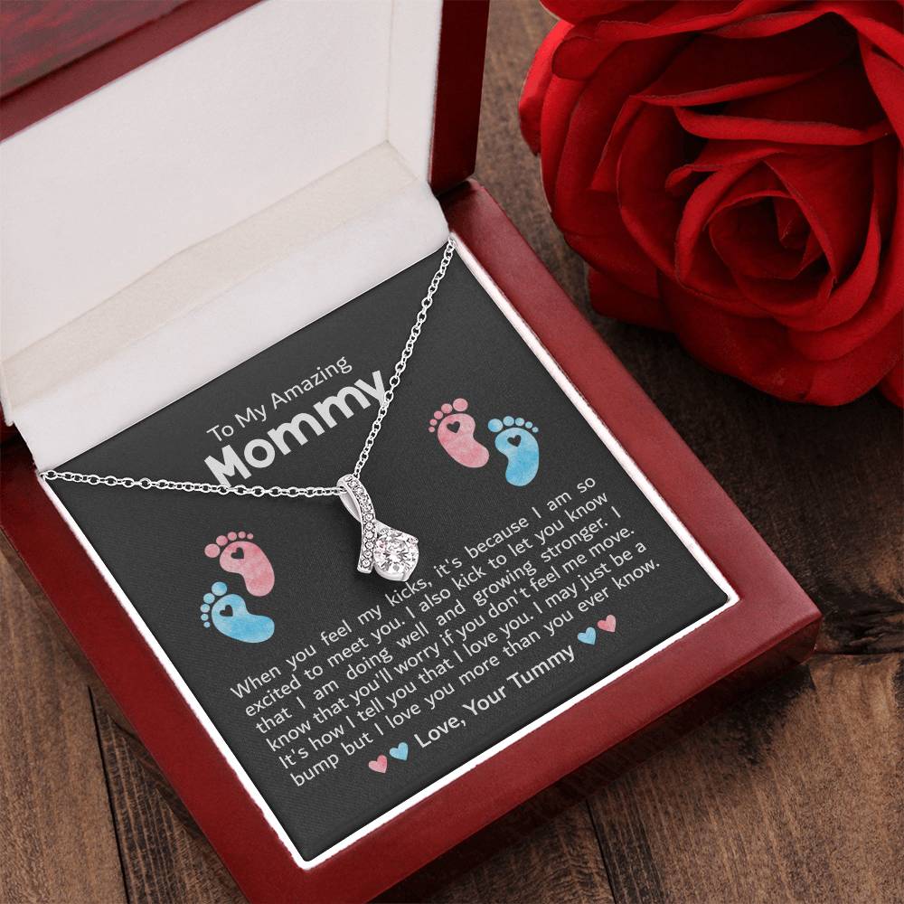 To My Amazing Mommy - Excited To Meet You Alluring Beauty Necklace